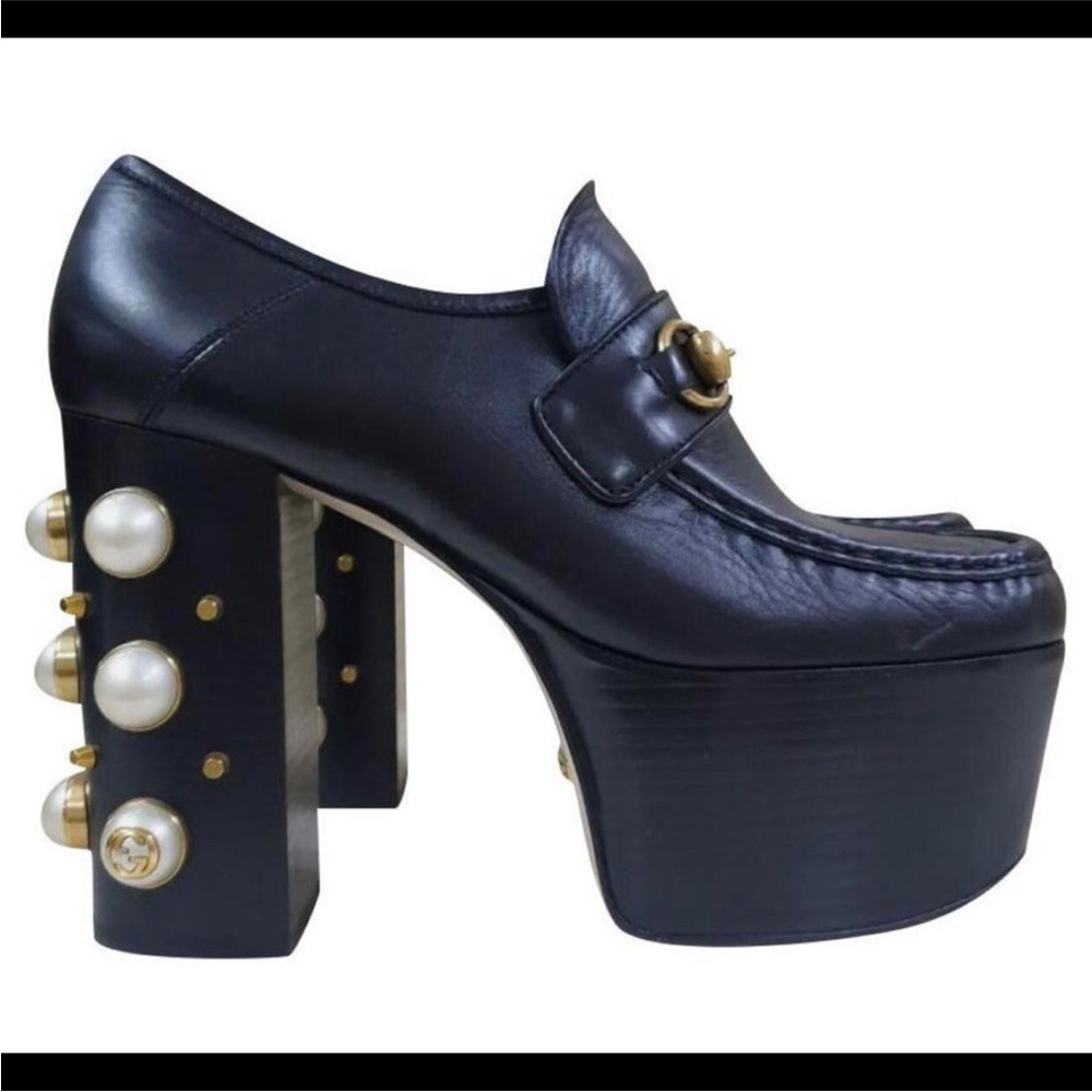 Gucci Pearl Studded Platform Loafer